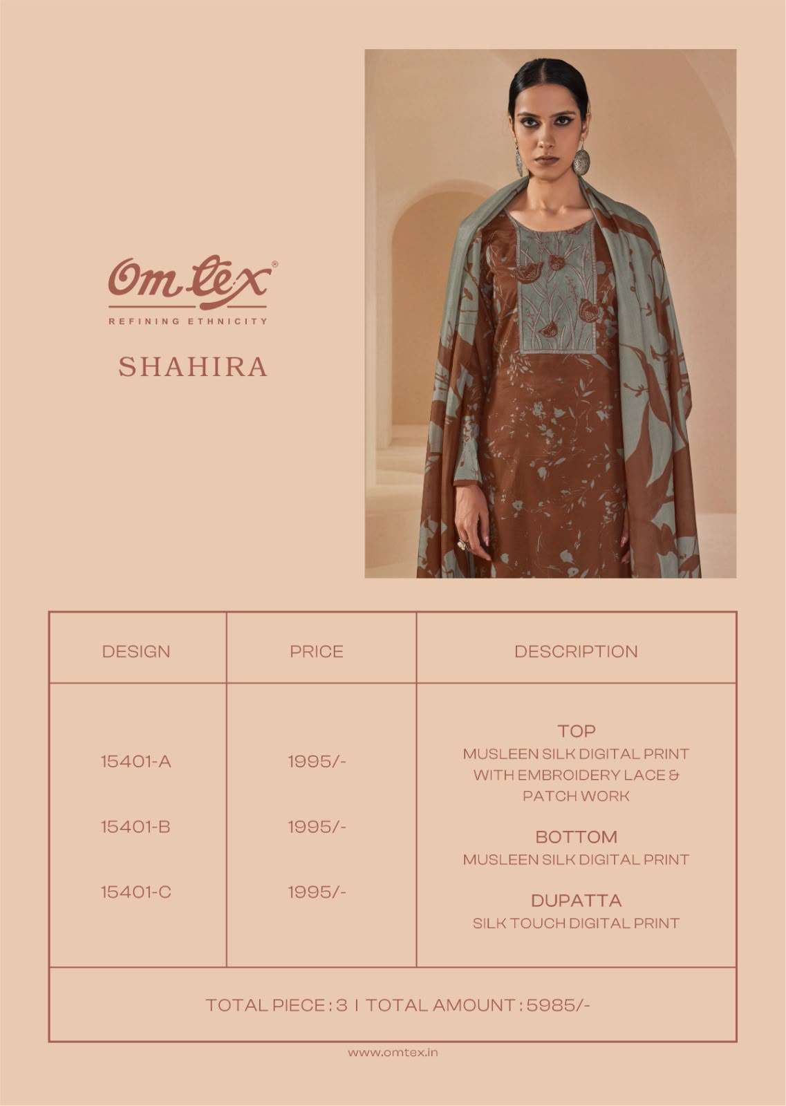 Omtex Shahira Muslin Silk Digital Print Dress Material