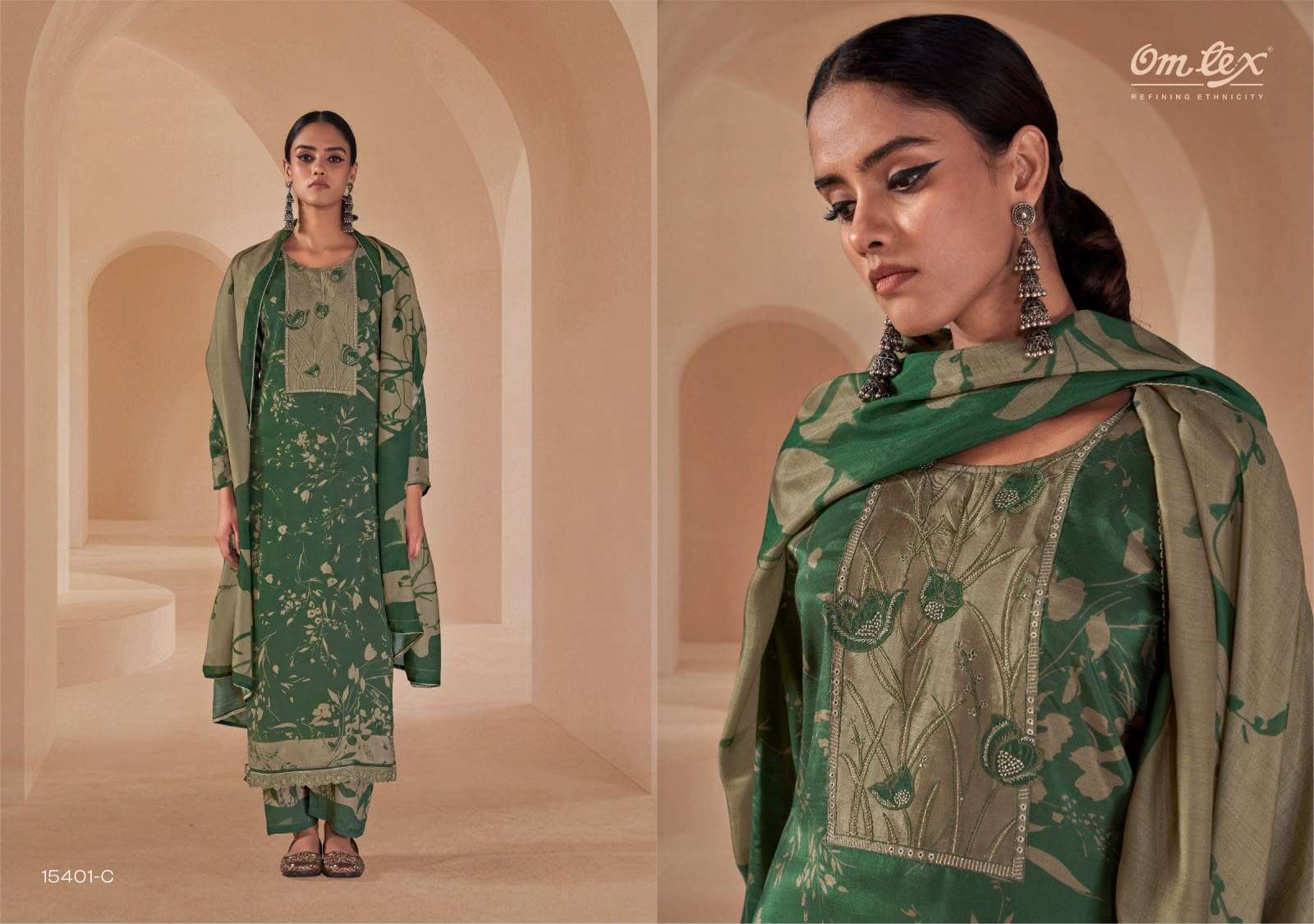Omtex Shahira Muslin Silk Digital Print Dress Material