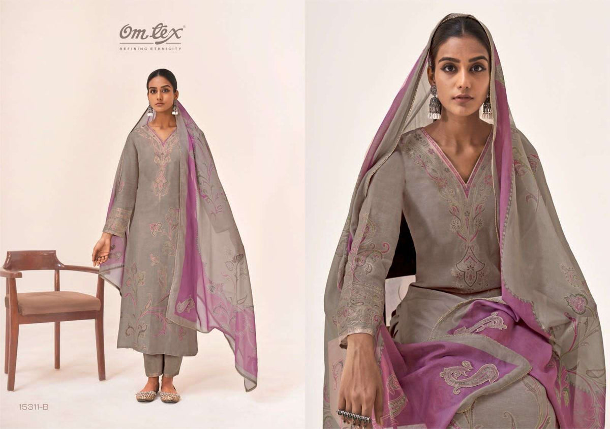 Omtex Sinhasan Pure Linen Jacquard Dress Material