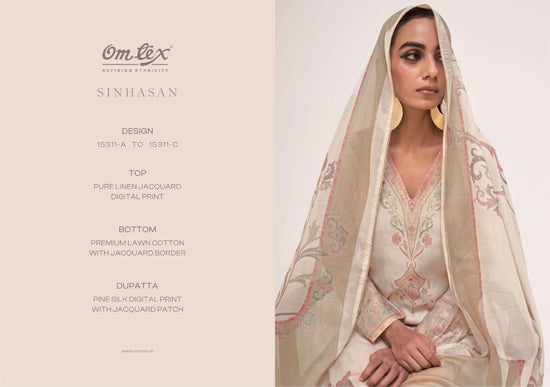 Omtex Sinhasan Pure Linen Jacquard Dress Material