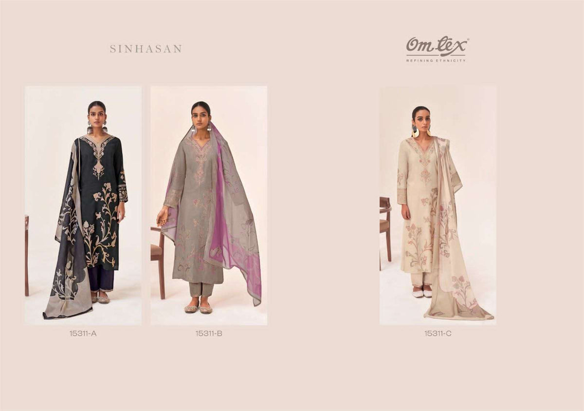 Omtex Sinhasan Pure Linen Jacquard Dress Material