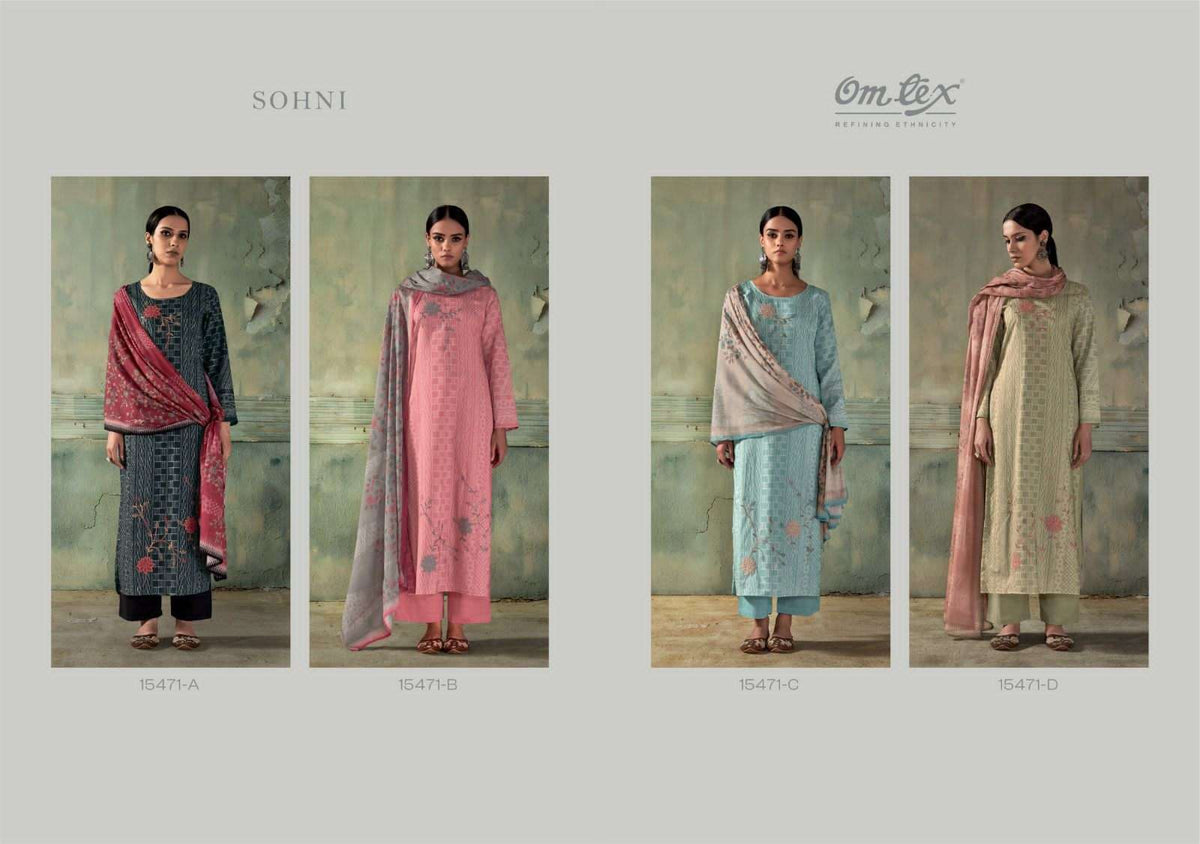 Omtex Sohni Lawn Cotton Dress Material - Amrah Wholesale