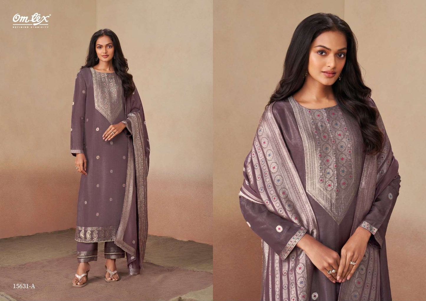 Omtex Swarali Premium Jacquard Silk Dress Material