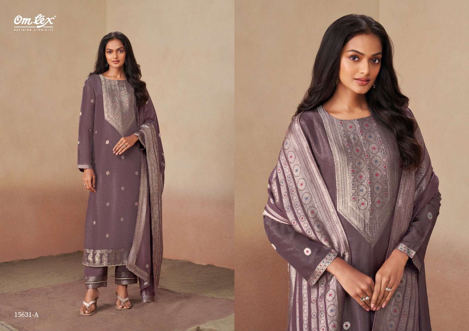 Omtex Swarali Premium Jacquard Silk Dress Material