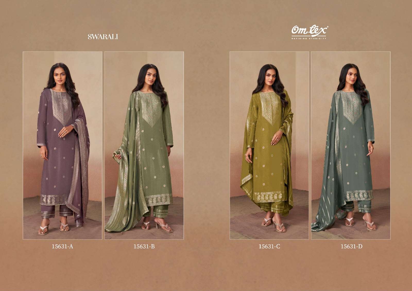 Omtex Swarali Premium Jacquard Silk Dress Material