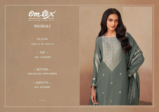 Omtex Swarali Premium Jacquard Silk Dress Material