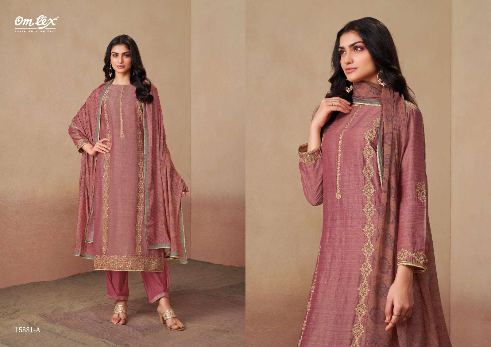 Omtex Tulika Pure Tusser Silk Dress Material