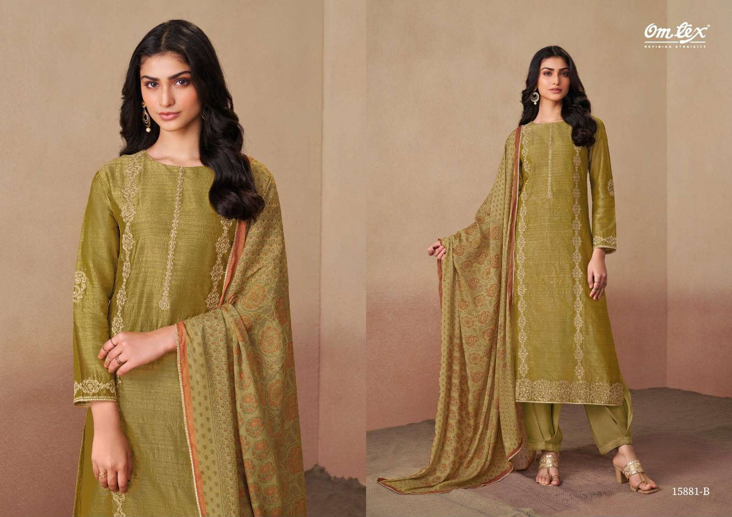 Omtex Tulika Pure Tusser Silk Dress Material