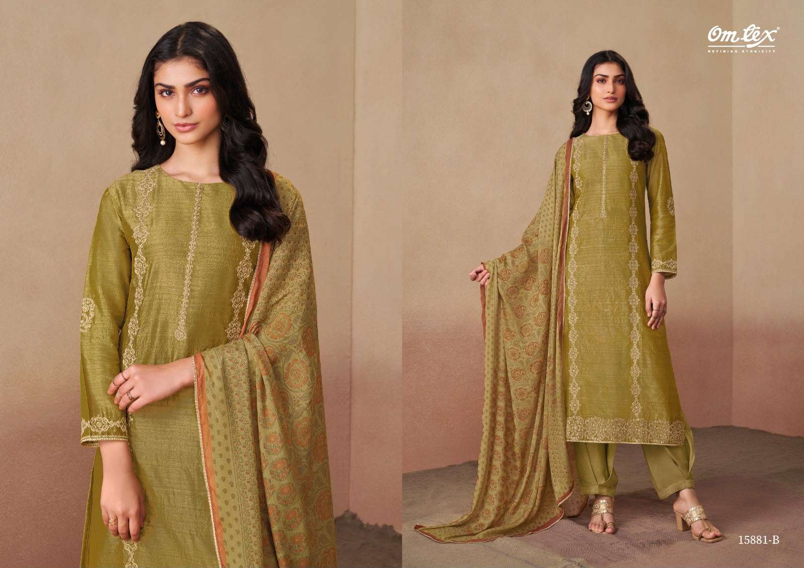 Omtex Tulika Pure Tusser Silk Dress Material