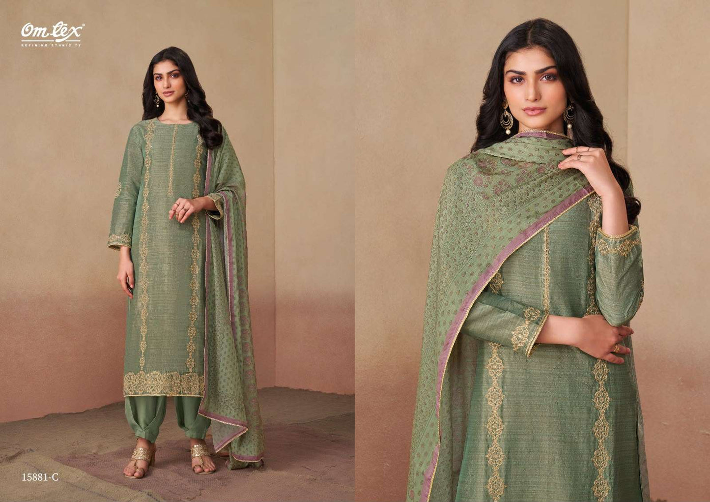 Omtex Tulika Pure Tusser Silk Dress Material