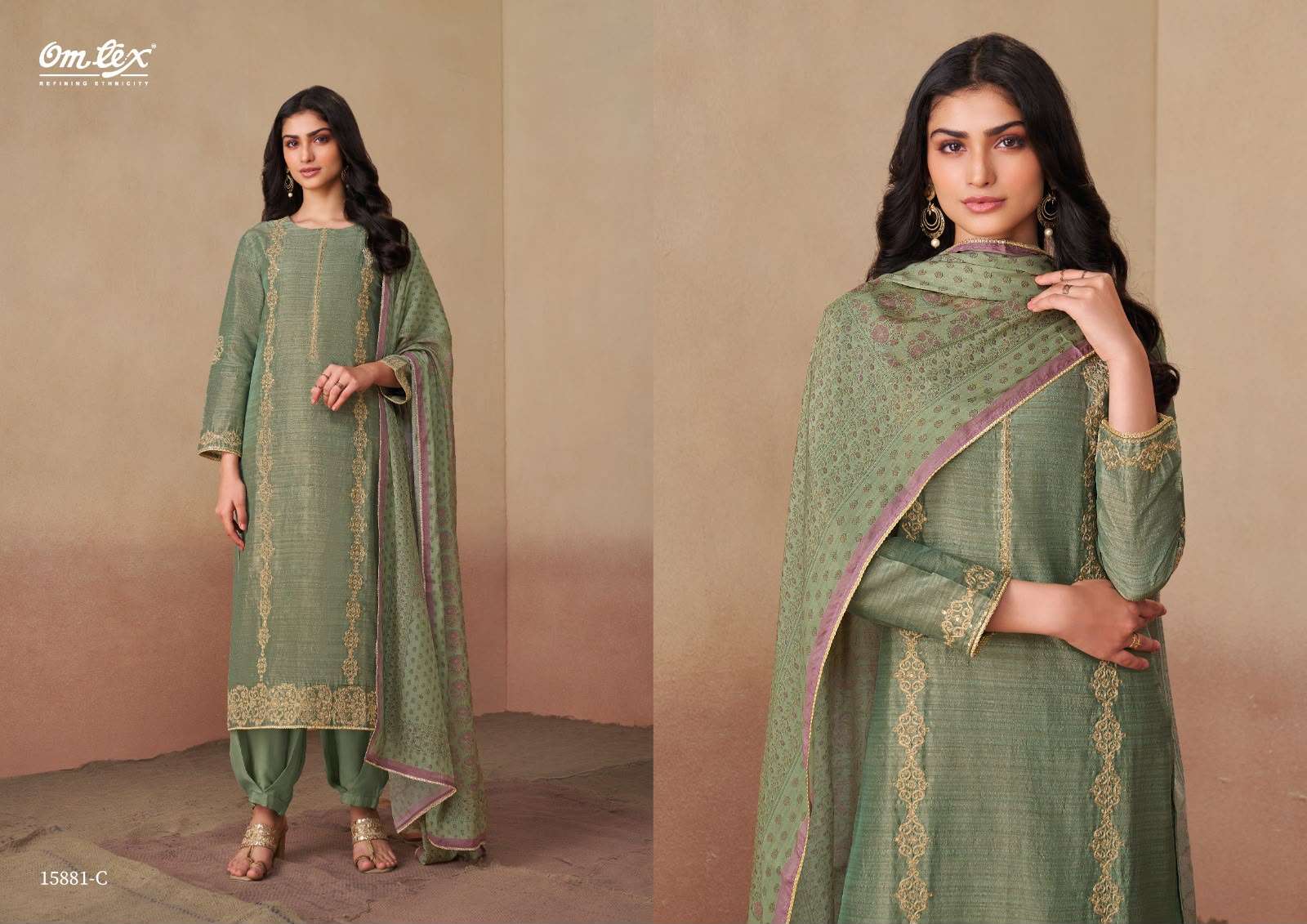 Omtex Tulika Pure Tusser Silk Dress Material