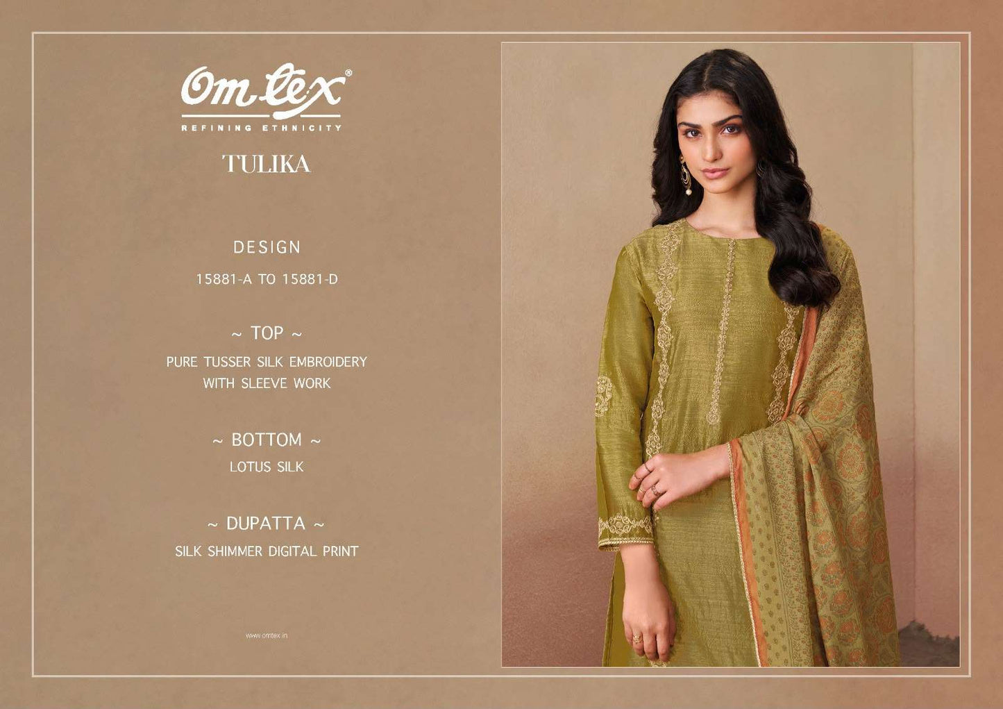 Omtex Tulika Pure Tusser Silk Dress Material