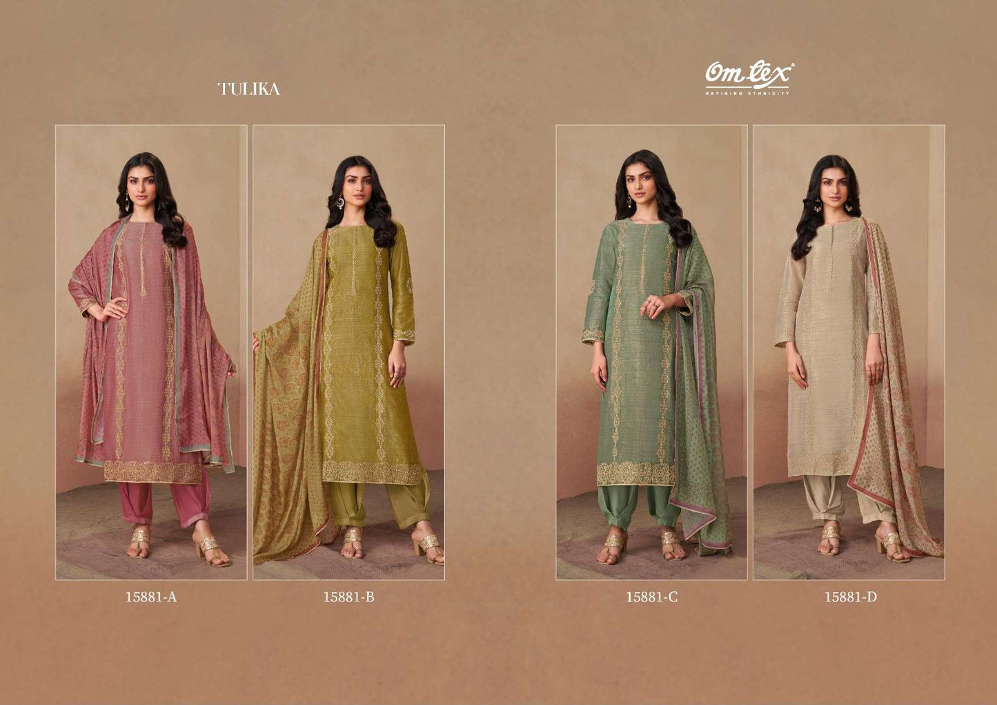 Omtex Tulika Pure Tusser Silk Dress Material