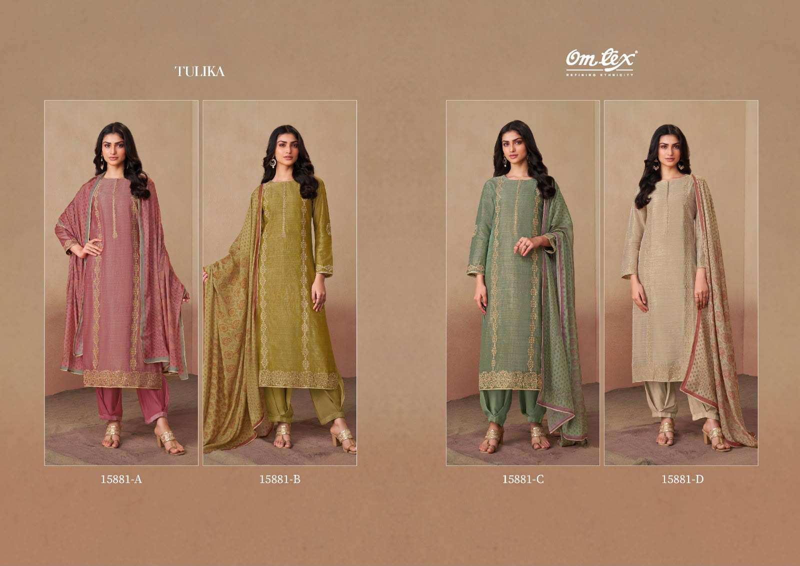 Omtex Tulika Pure Tusser Silk Dress Material