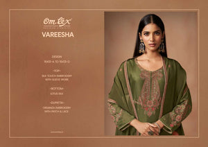 Omtex Vareesha Silk Touch Embroidered Dress Material