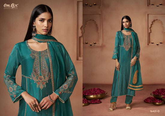 Omtex Vareesha Silk Touch Embroidered Dress Material