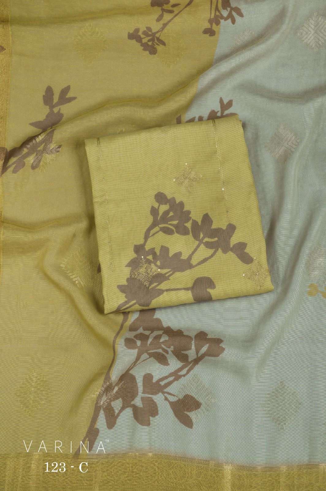 Omtex Varina D 123 Mal Chanderi Silk Dress Material - Amrah Wholesale