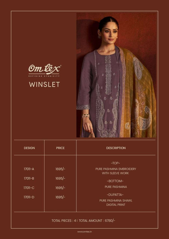 Omtex Winslet Pure Pashmina Dress Material