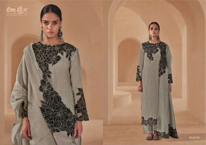 Omtex Zahira Scarlet Crush Aplique Work Unstitched Dress Material - Amrah Wholesale