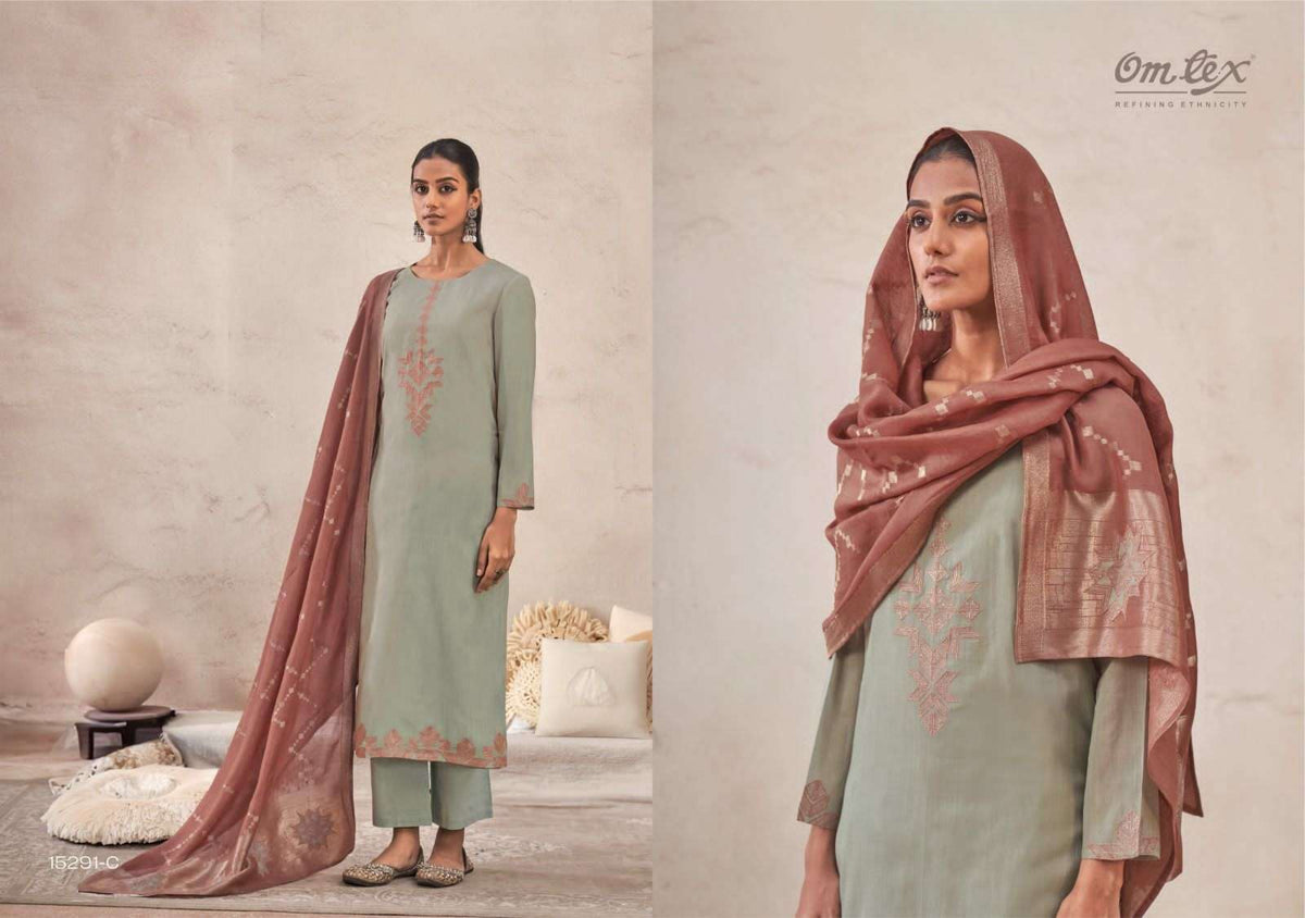 Omtex Zarokha Premium Chanderi Silk Dress Material
