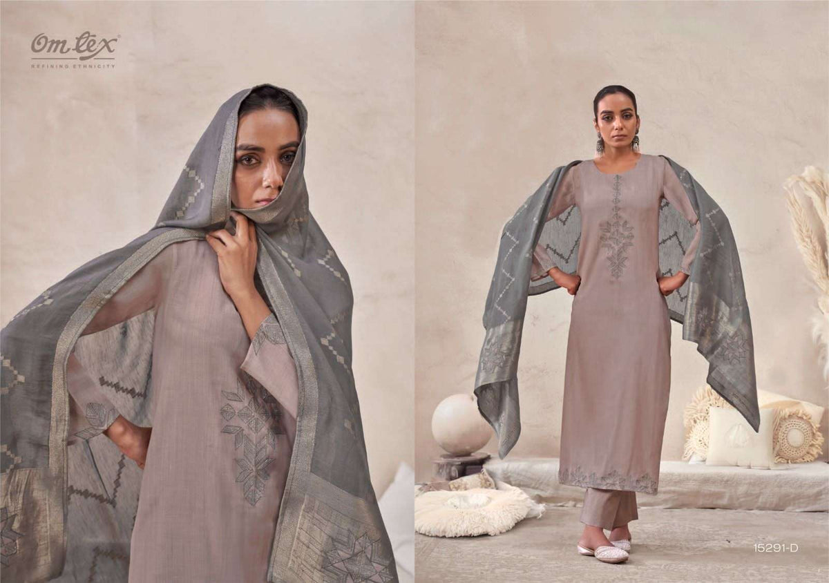 Omtex Zarokha Premium Chanderi Silk Dress Material