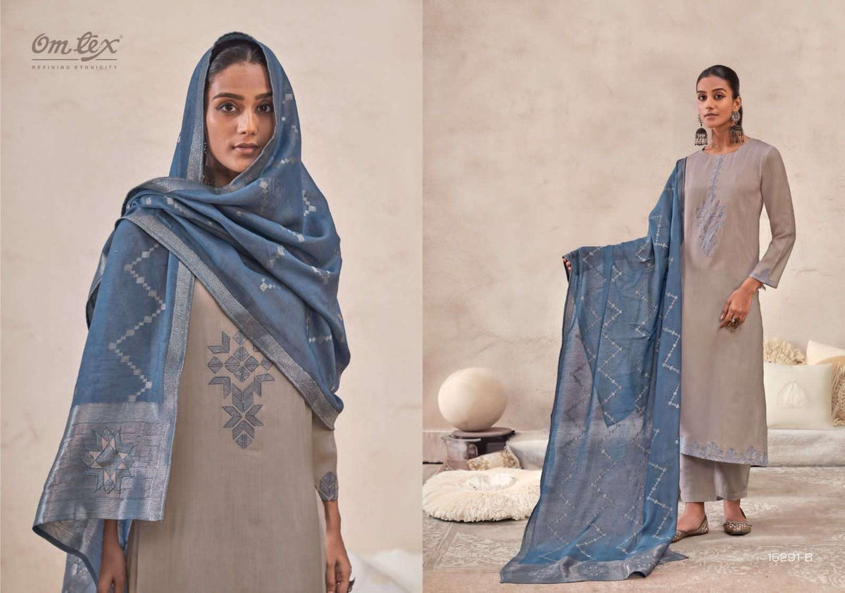 Omtex Zarokha Premium Chanderi Silk Dress Material