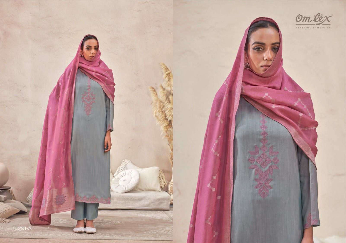 Omtex Zarokha Premium Chanderi Silk Dress Material