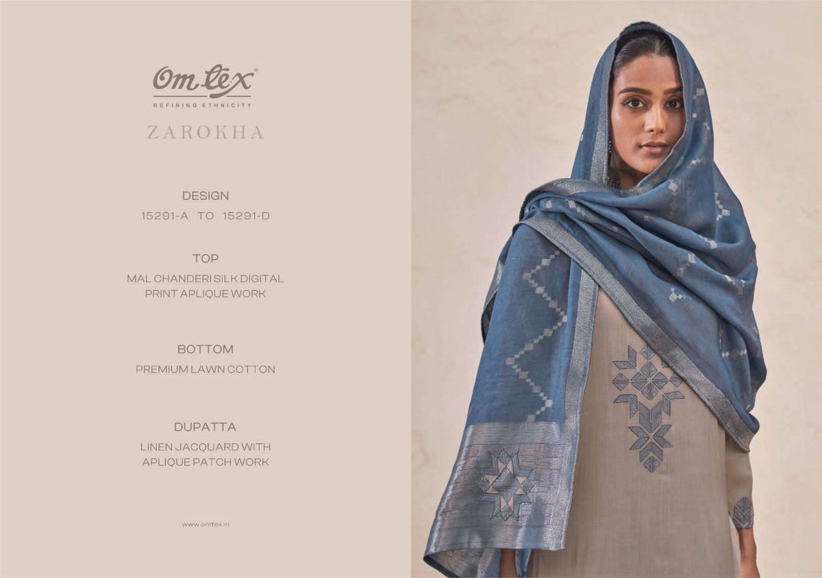 Omtex Zarokha Premium Chanderi Silk Dress Material
