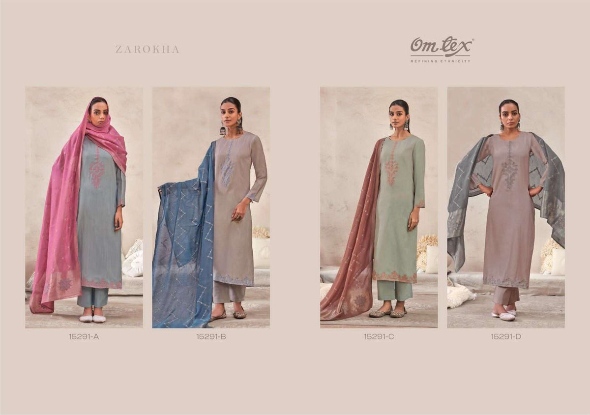 Omtex Zarokha Premium Chanderi Silk Dress Material