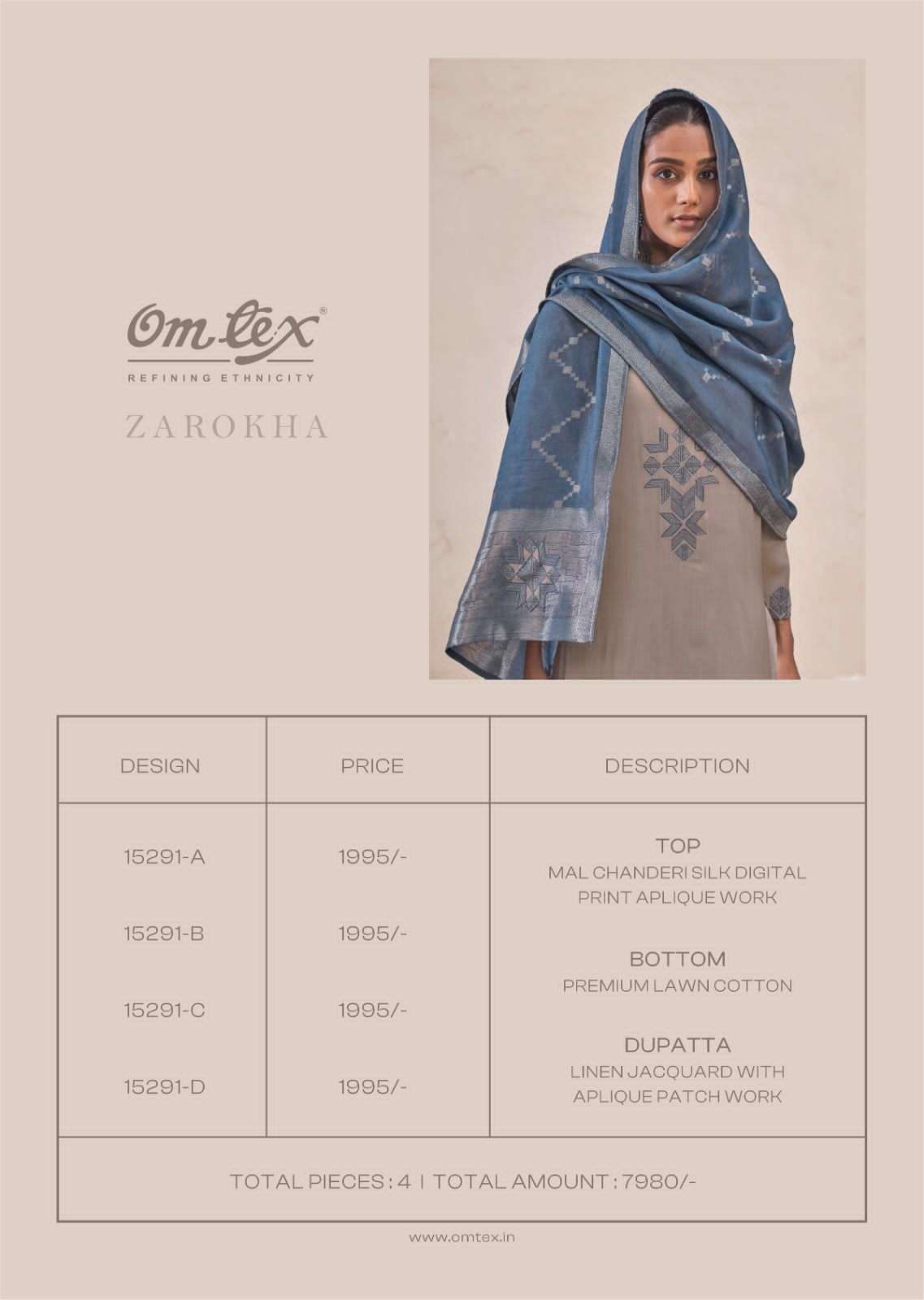 Omtex Zarokha Premium Chanderi Silk Dress Material