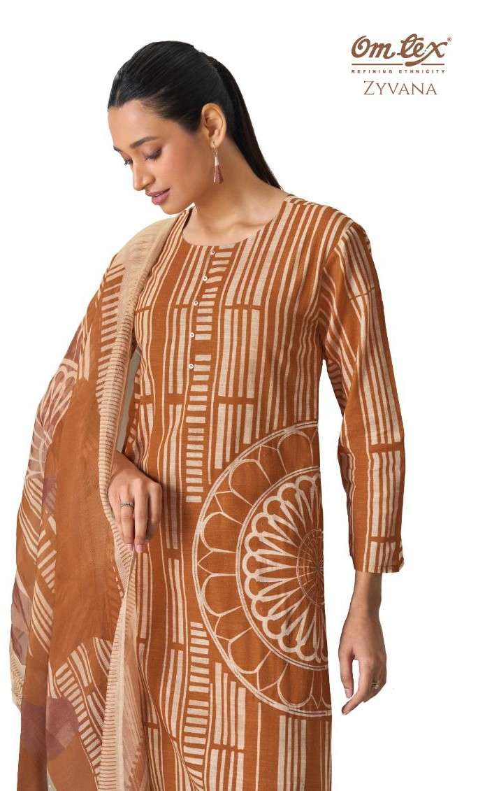 Omtex Zyvana Premium Lawn Cotton Dress Material - Amrah Wholesale