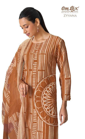 Omtex Zyvana Premium Lawn Cotton Dress Material - Amrah Wholesale