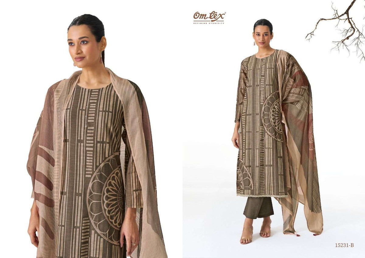 Omtex Zyvana Premium Lawn Cotton Dress Material - Amrah Wholesale