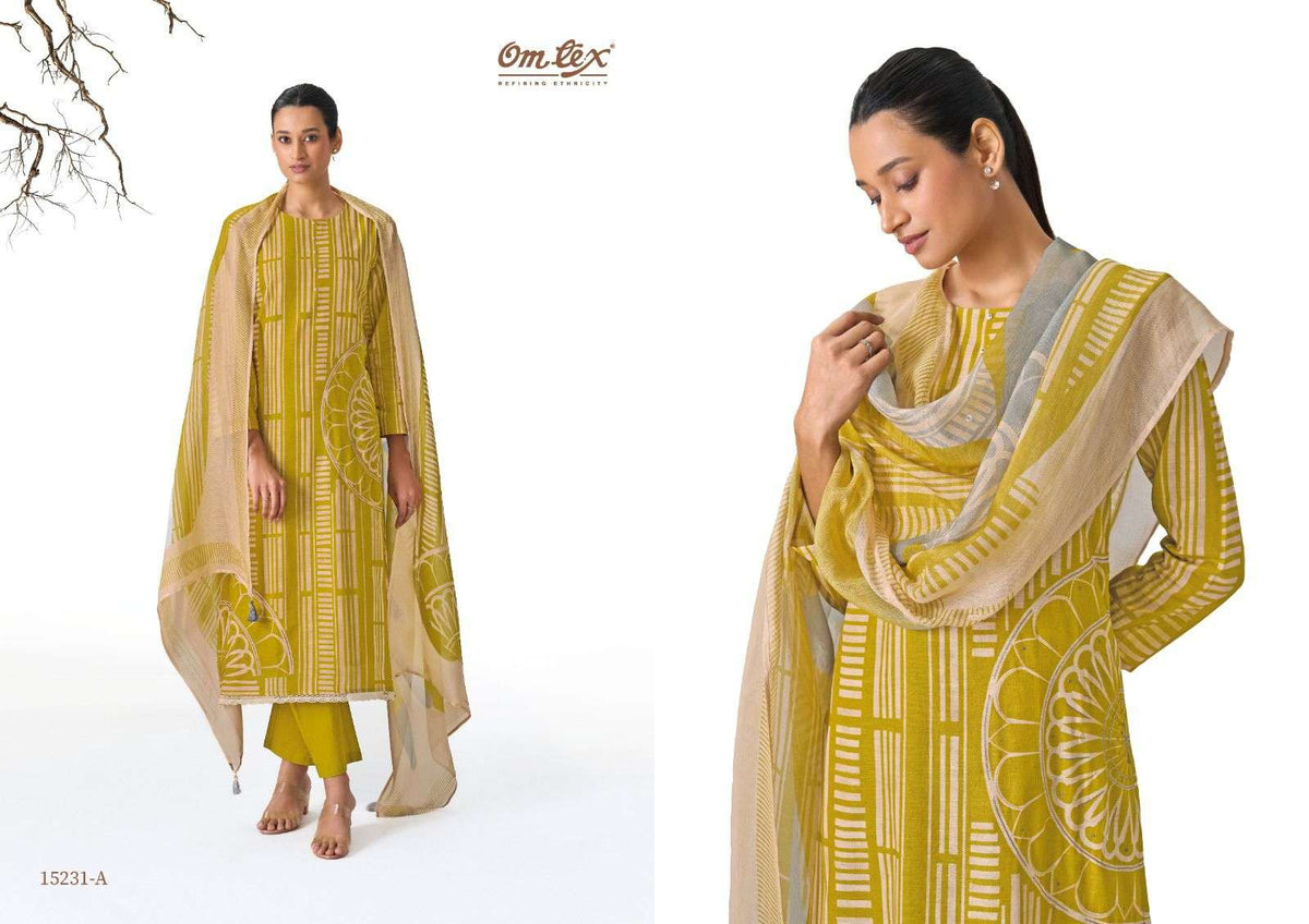 Omtex Zyvana Premium Lawn Cotton Dress Material - Amrah Wholesale