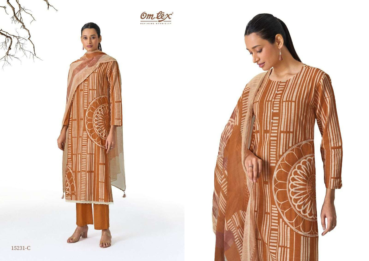 Omtex Zyvana Premium Lawn Cotton Dress Material - Amrah Wholesale