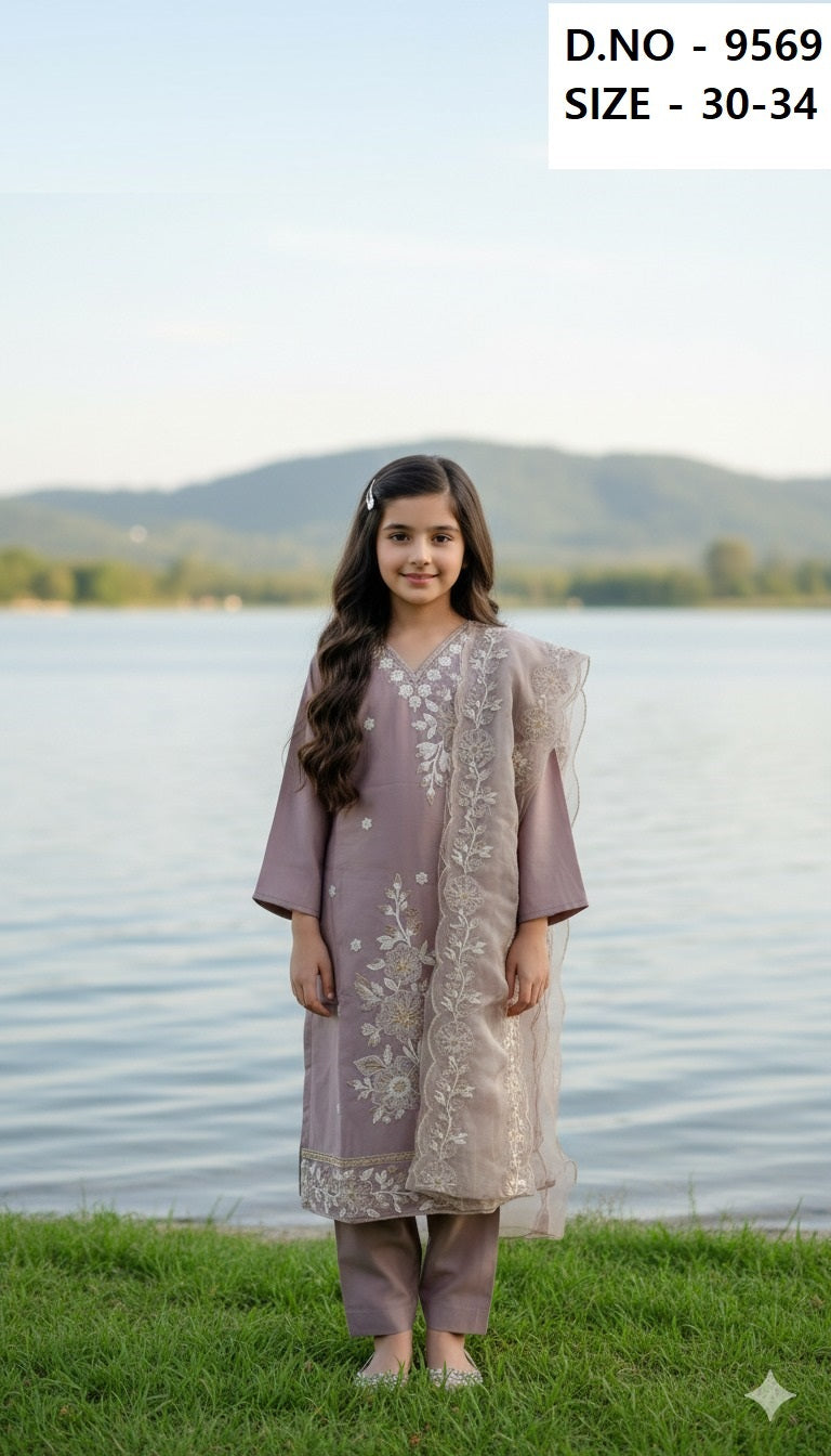 Organza Dupatta Work Kurti Set Vol 1