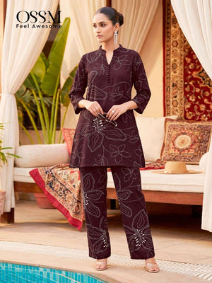Ossm Glamour Rayon Discharge Print Co Ord Set