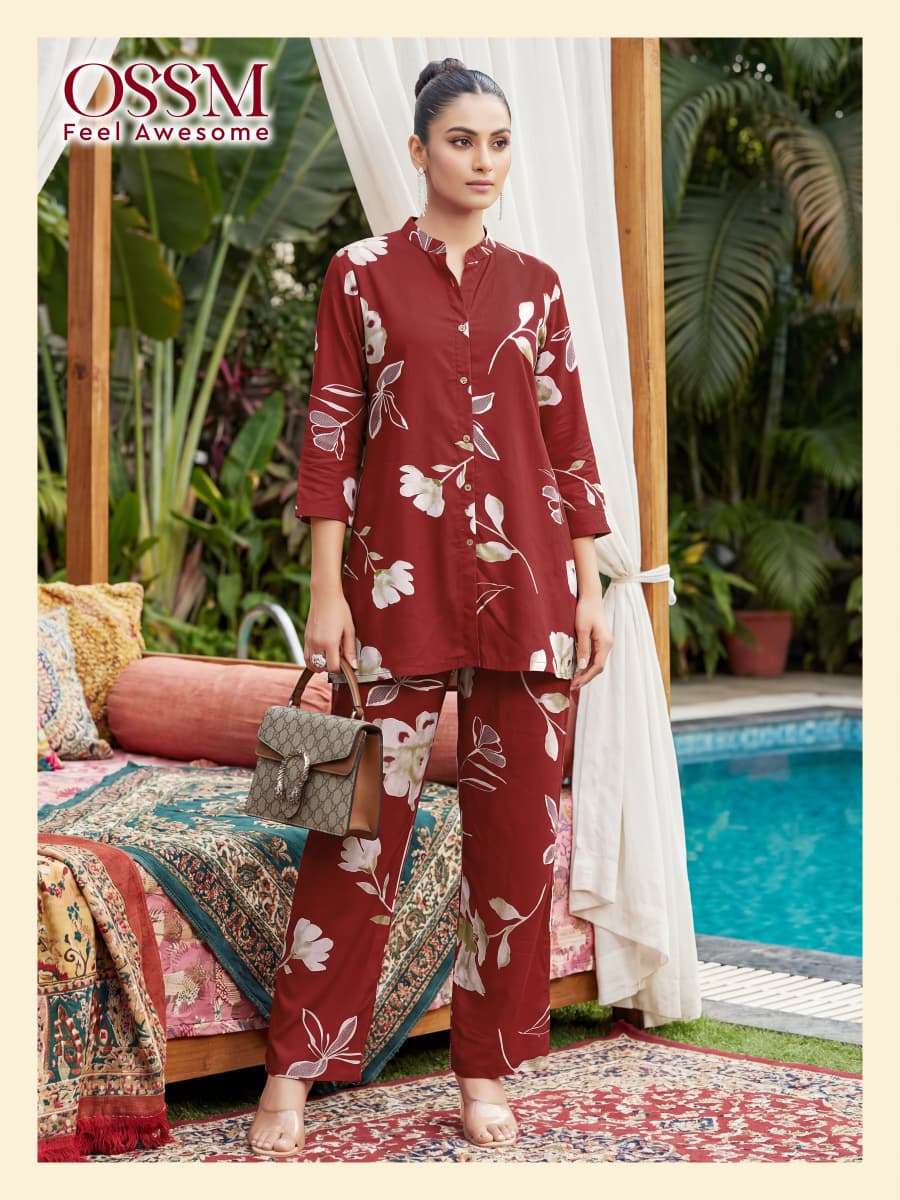 Ossm Glamour Rayon Discharge Print Co Ord Set - Amrah Wholesale