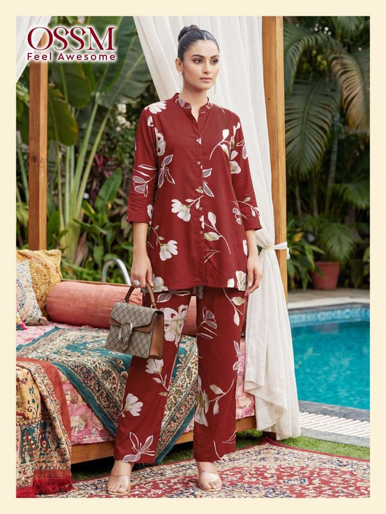 Ossm Glamour Rayon Discharge Print Co Ord Set - Amrah Wholesale