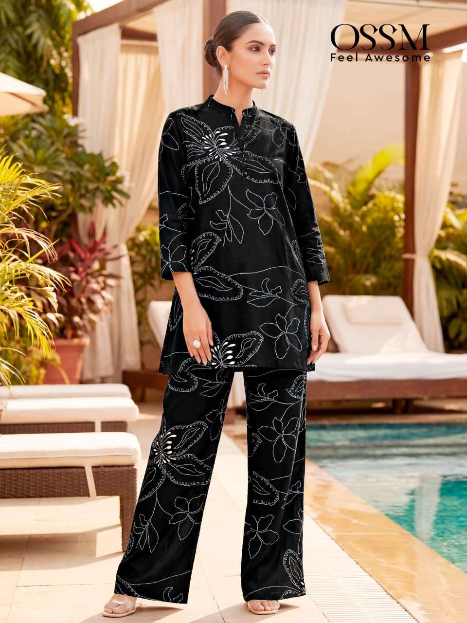 Ossm Glamour Rayon Discharge Print Co Ord Set - Amrah Wholesale