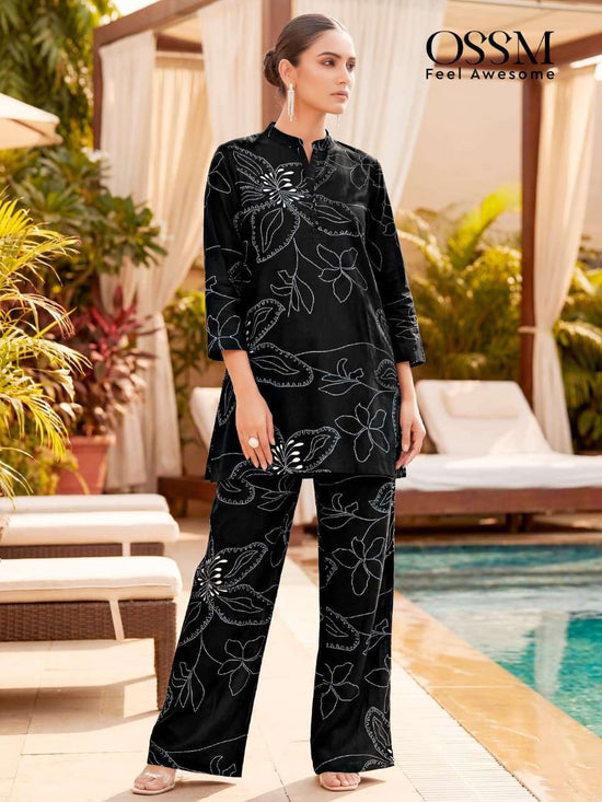 Ossm Glamour Rayon Discharge Print Co Ord Set - Amrah Wholesale