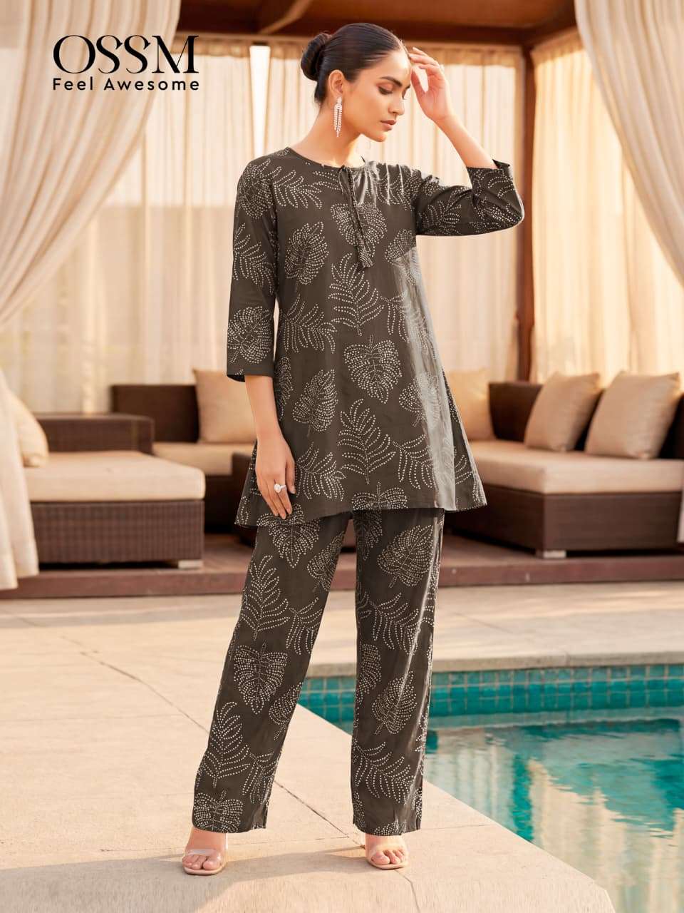 Ossm Glamour Rayon Discharge Print Co Ord Set - Amrah Wholesale