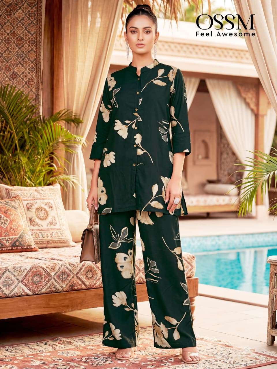 Ossm Glamour Rayon Discharge Print Co Ord Set - Amrah Wholesale