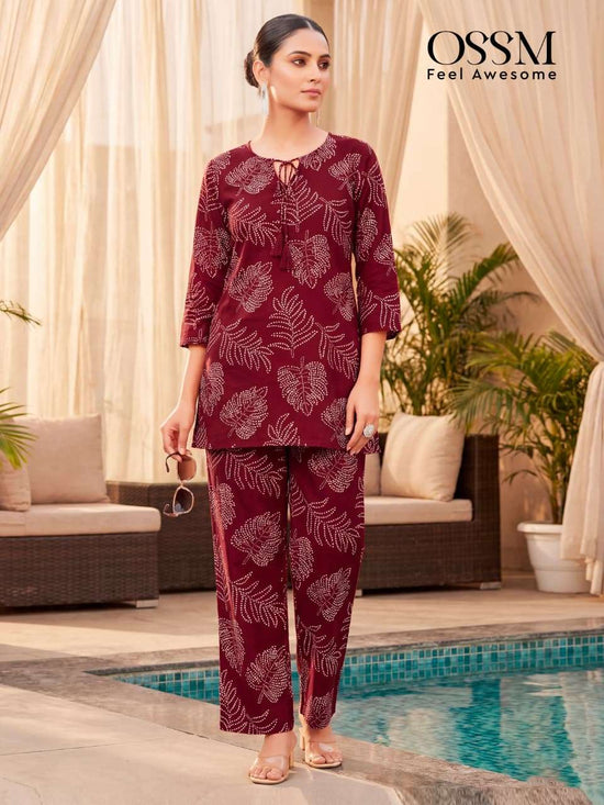Ossm Glamour Rayon Discharge Print Co Ord Set - Amrah Wholesale