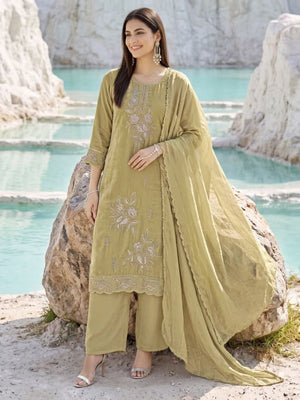 Ossm Gulnaaz Vol 1 Viscose Roman Glass Embroidered Kurti Set - Amrah Wholesale