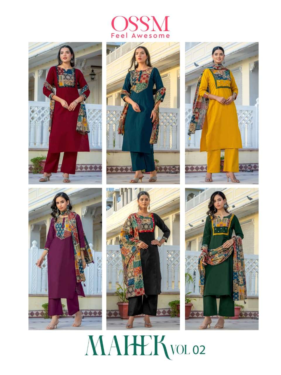 Ossm Mahek Vol 2 Cotton 3 Piece Salwar Suit Set - Amrah Wholesale