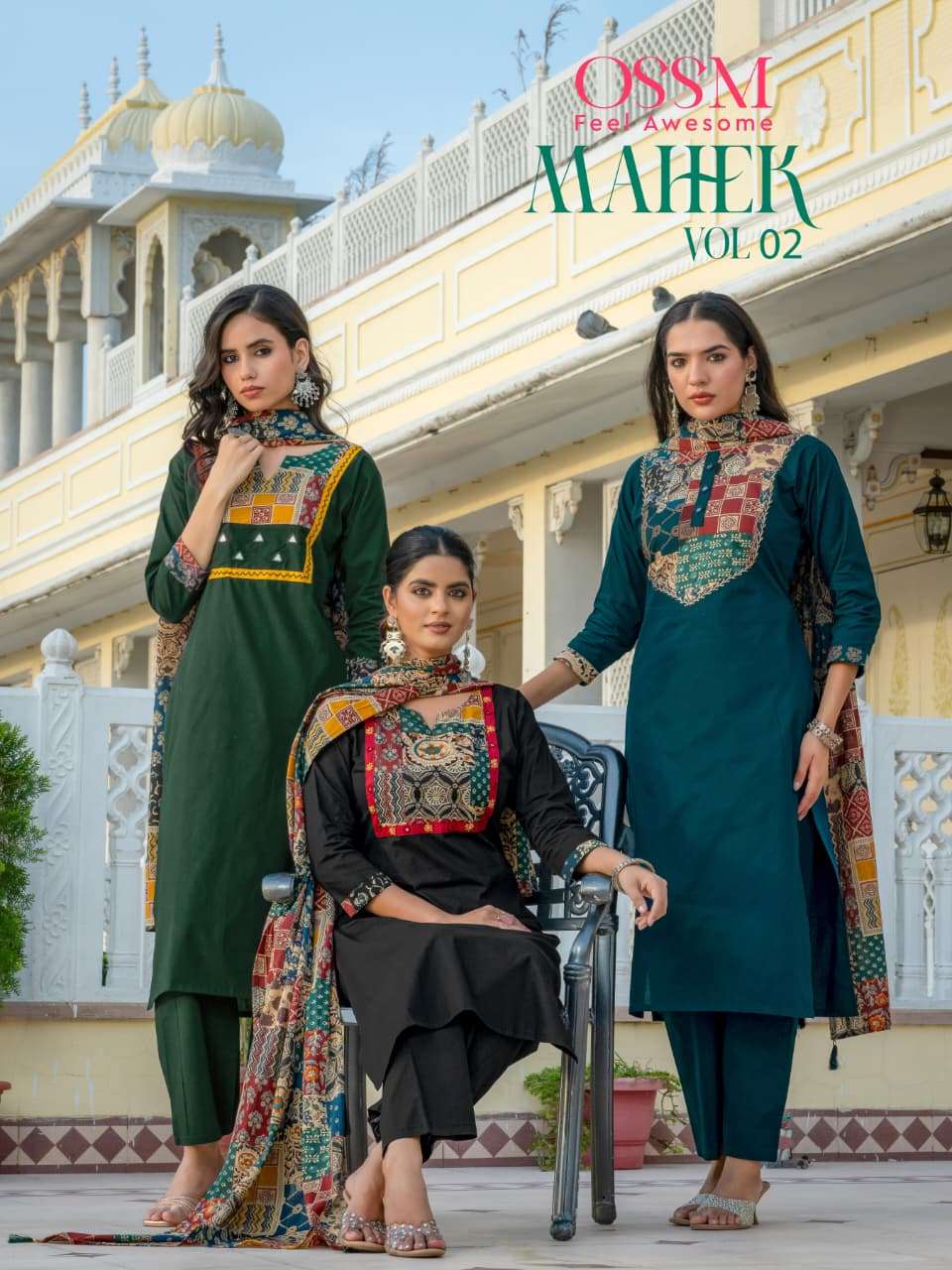 Ossm Mahek Vol 2 Cotton 3 Piece Salwar Suit Set - Amrah Wholesale