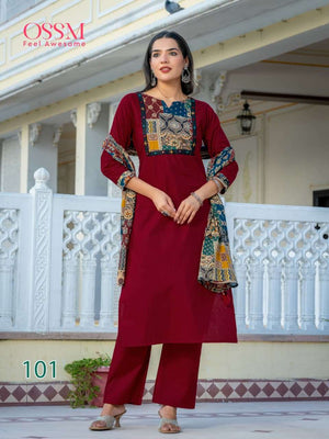 Ossm Mahek Vol 2 Cotton 3 Piece Salwar Suit Set