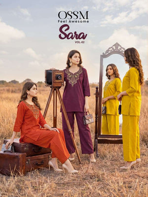 Ossm Sara Vol 2 Premium Dhabu Cotton Embroidered Co Ord Set