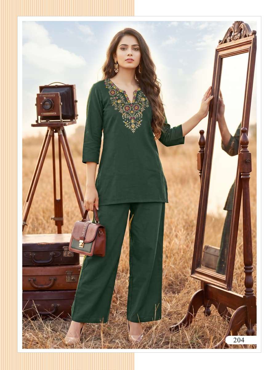 Ossm Sara Vol 2 Premium Dhabu Cotton Embroidered Co Ord Set